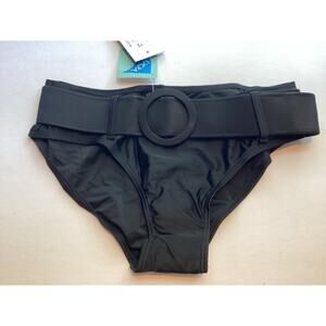 1317b NWT Bikini Bay M/M 31B  CTBL Black Thick Belted Bottom Size 16 $15